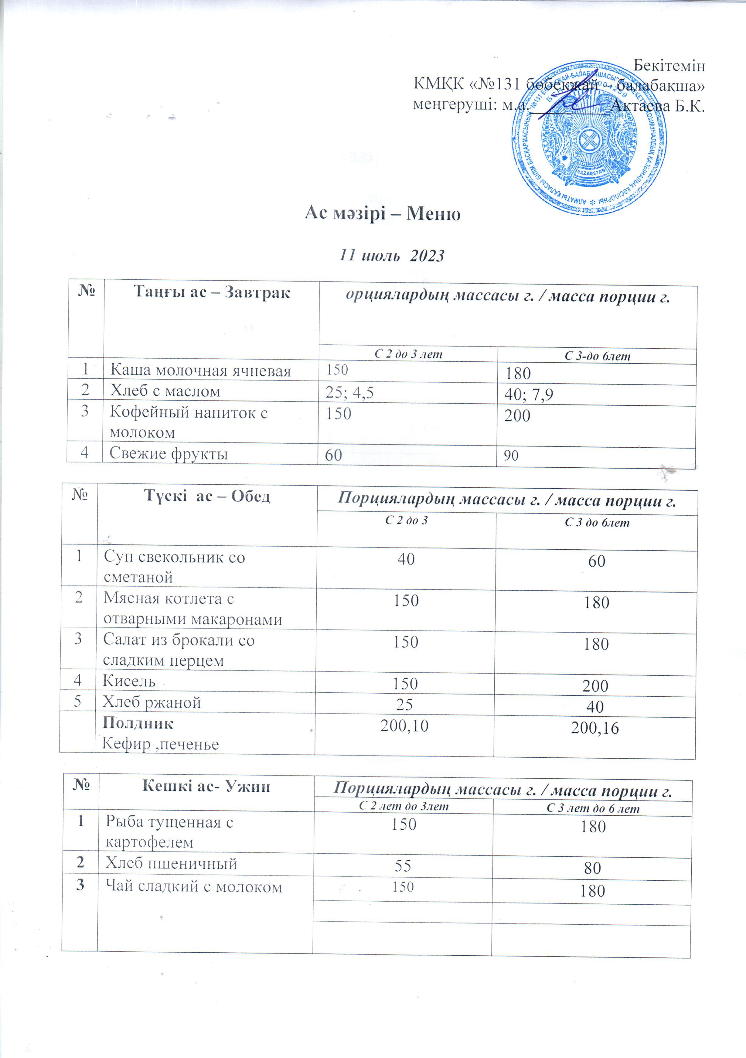 меню 11.07.2023