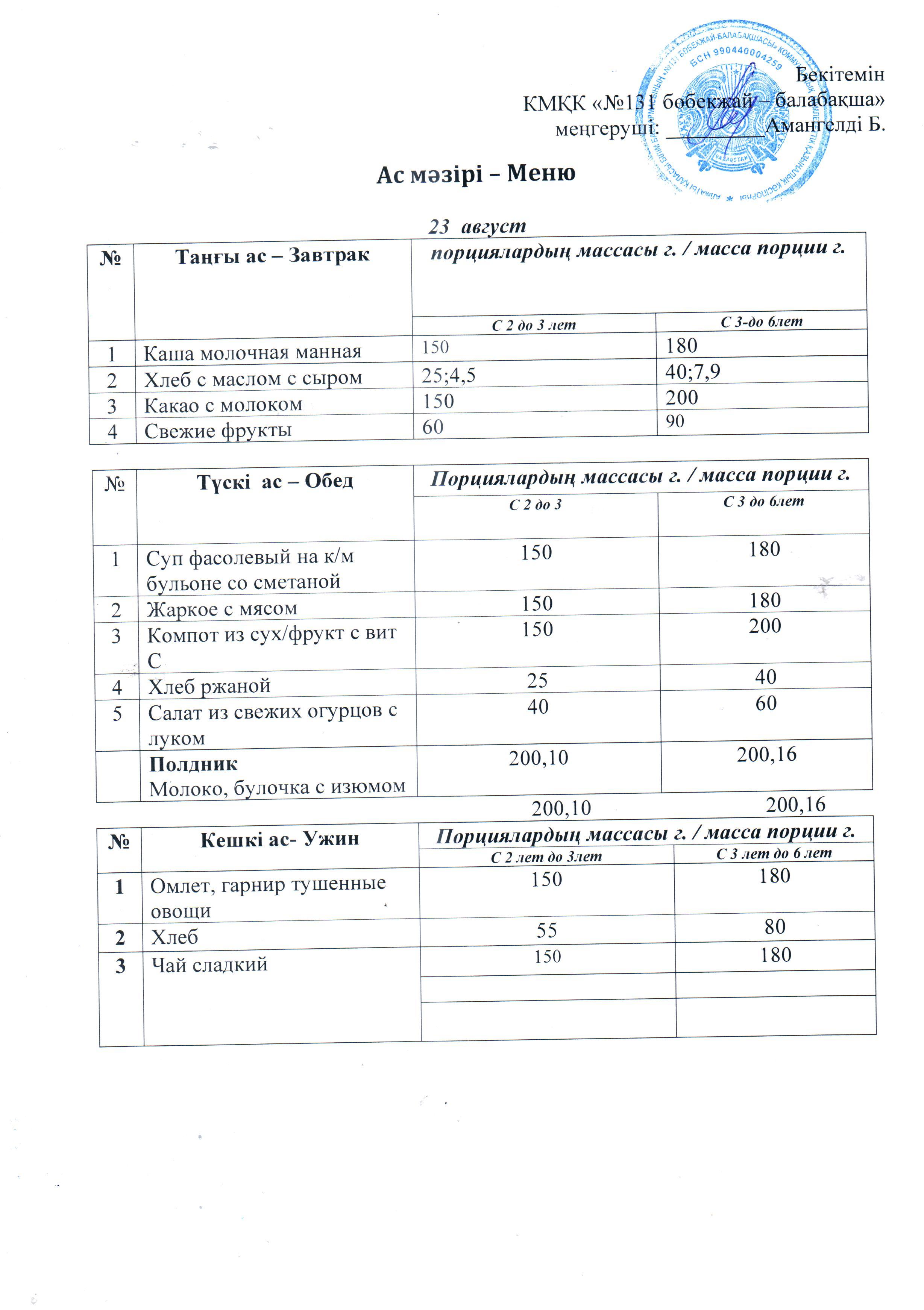 меню 23.08.2023