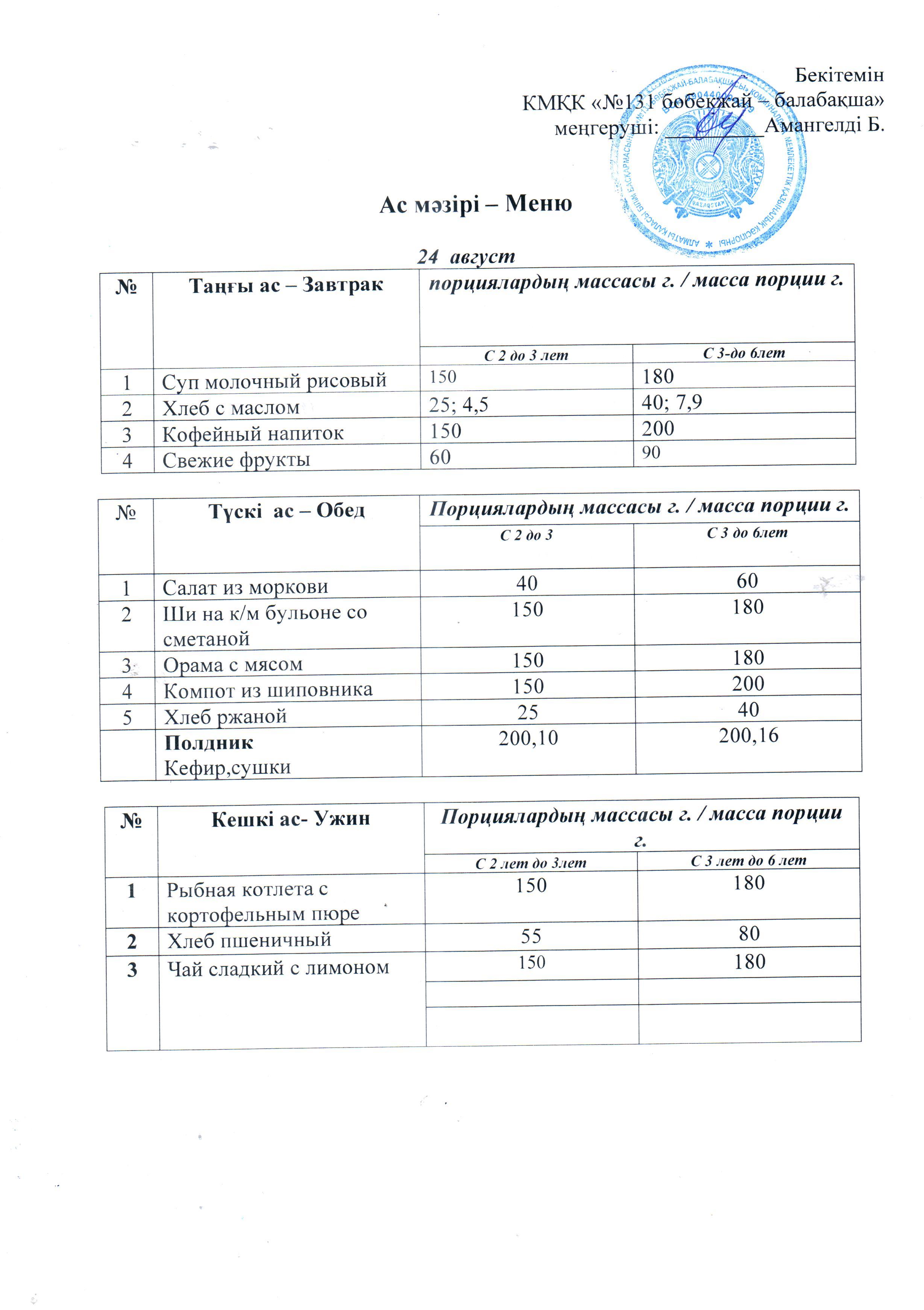 меню 24.08.2023