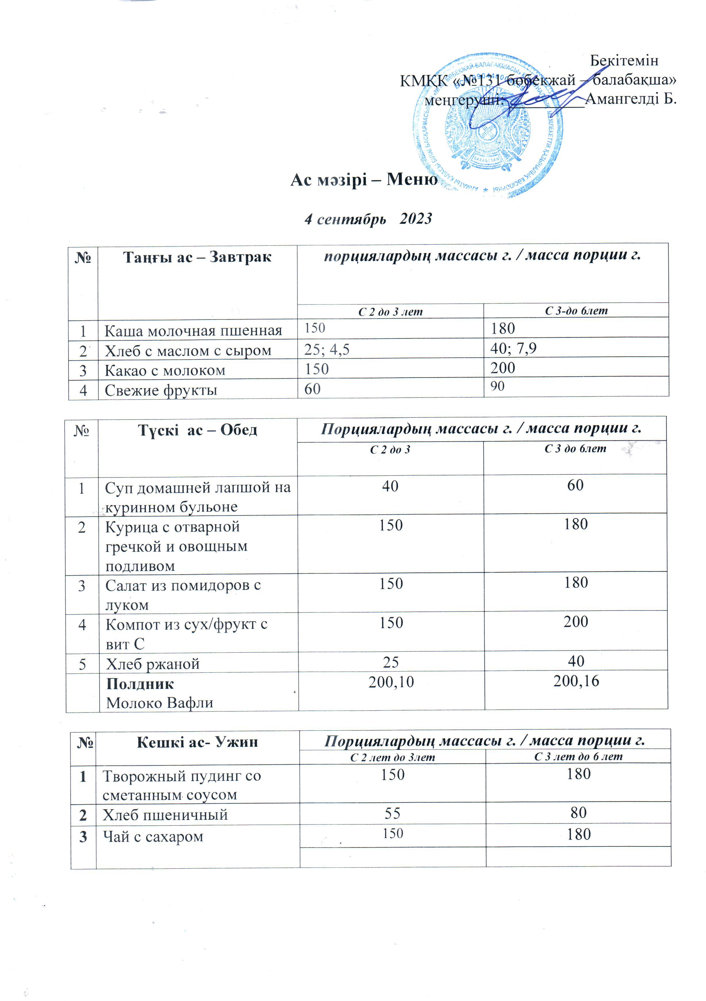 меню 04.09.2023