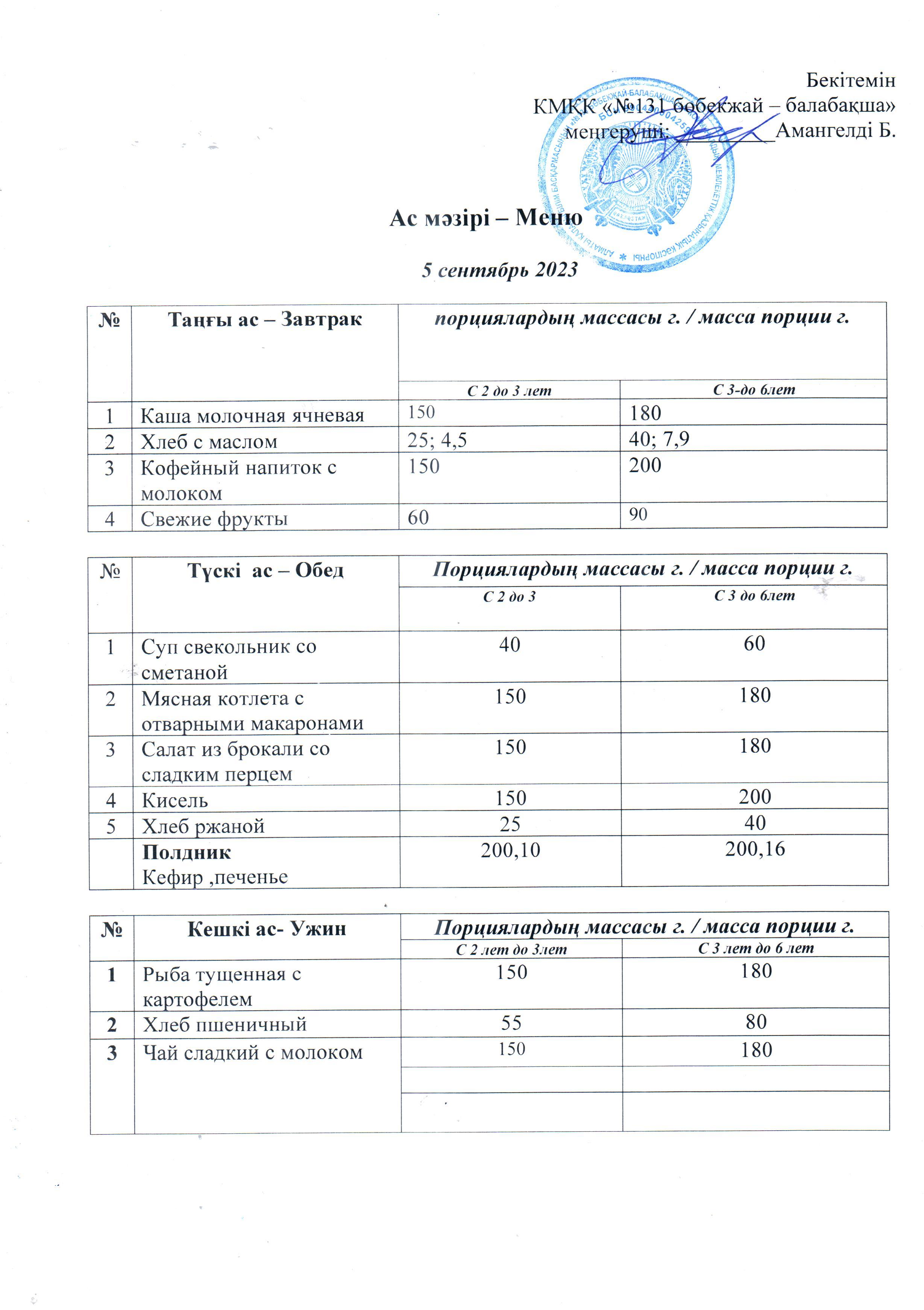 меню 05.09.2023