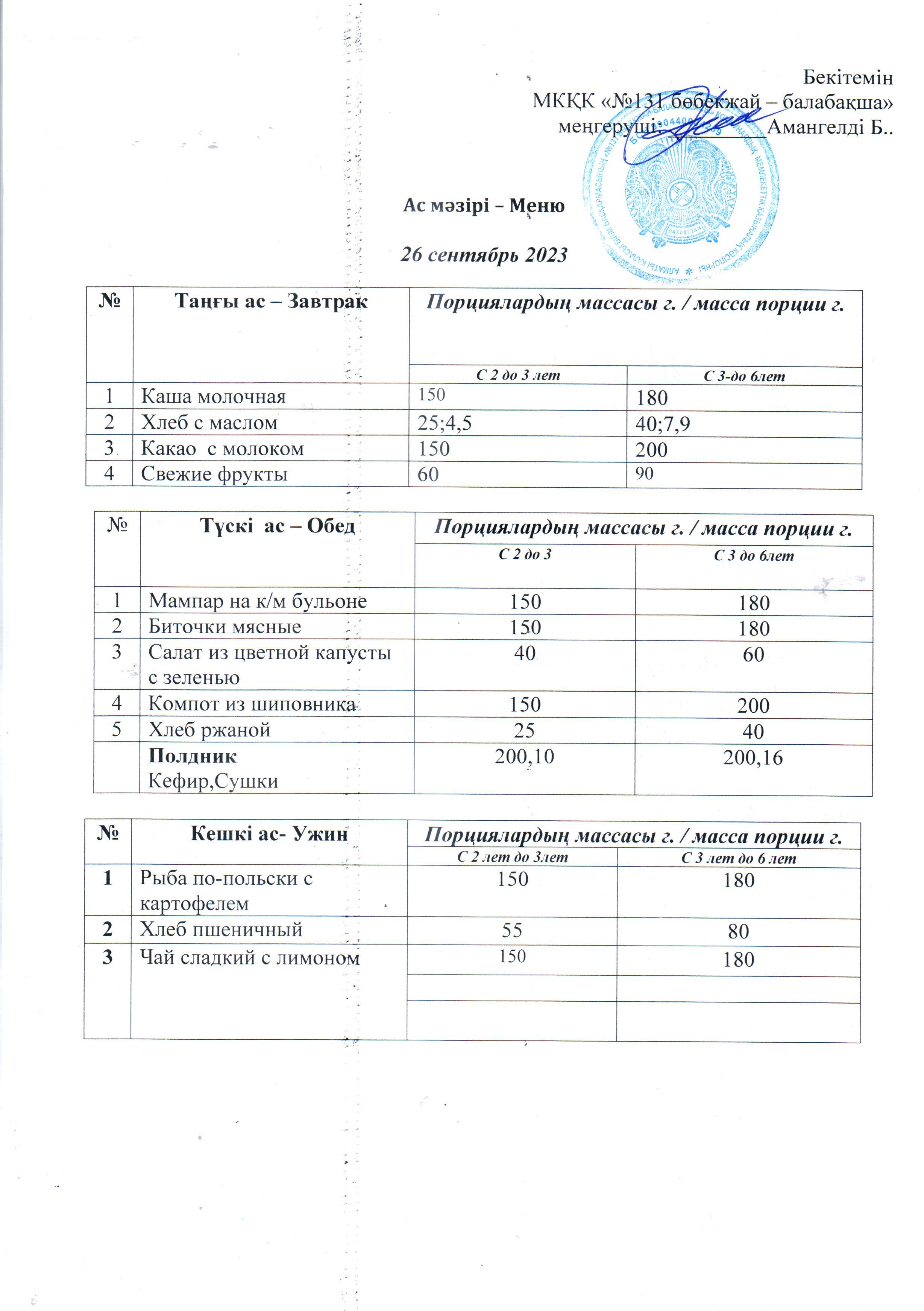 меню 26.09.2023