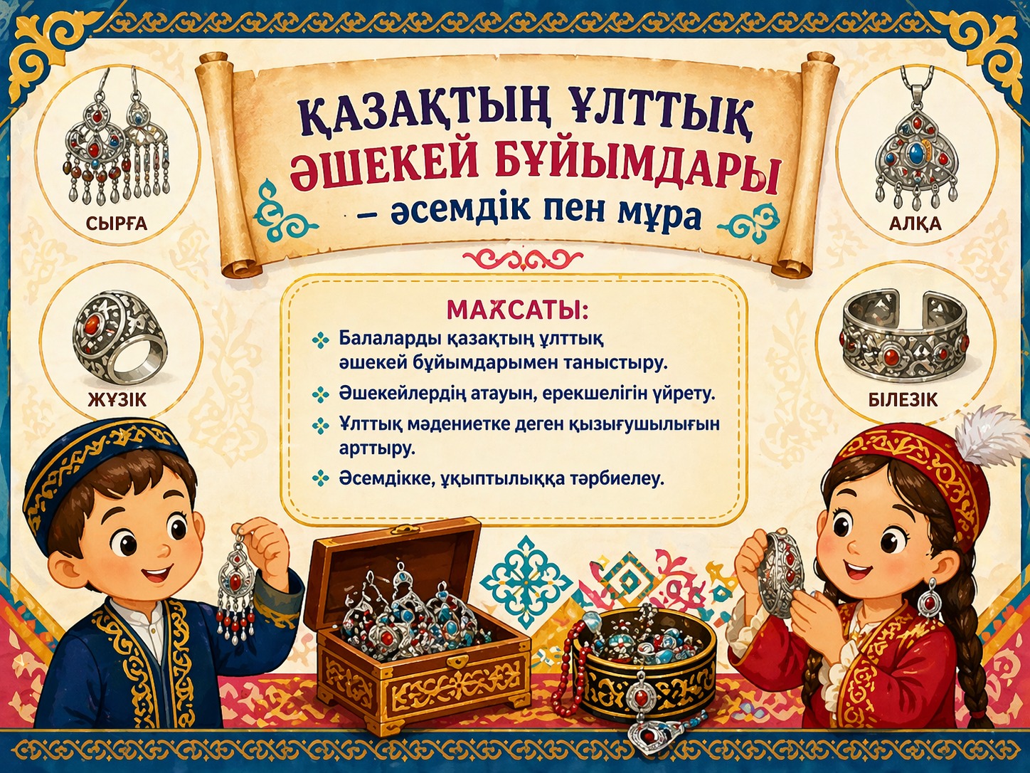 Тақырыбы: «Қазақтың ұлттық әшекей бұйымдары – әсемдік пен мұра»